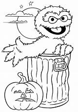 Coloring Pages Sesame Street Halloween Oscar Printable Kids Toddlers Print sketch template