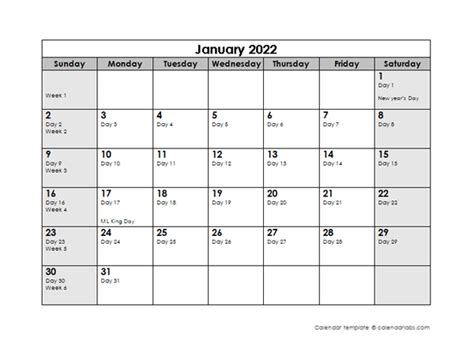 julian calendar  printable templates