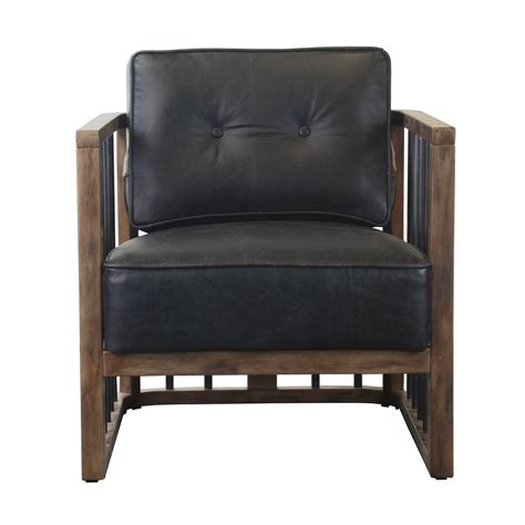 wood framed leather  metal accent chair  black walmartcom