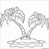 Palm Tree Coconut Pages Island Trees Coloring Clipart Illustration Color Royalty Toon Hit Beach Kids Print sketch template
