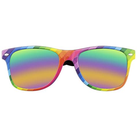 sunglasses mens womens retro 80s party festival rainbow mirrored