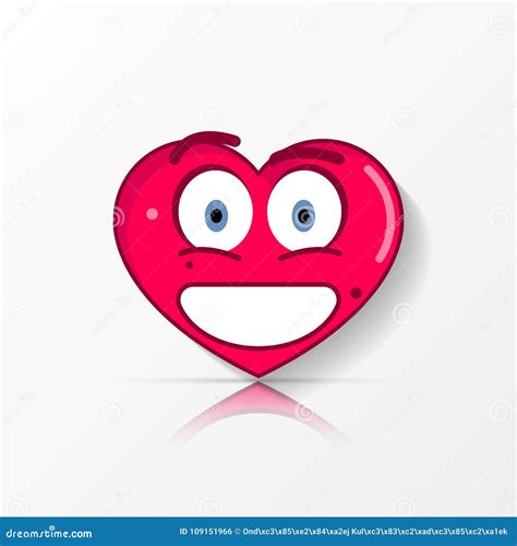 cute smiling heart  big eyes vector stock vector illustration