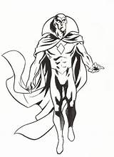 Vision Avengers Coloring Pages Marvel Sketch Smooth Lines sketch template