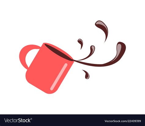 cup with coffee spilling royalty free vector image