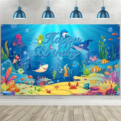 buy   sea backdrop ocean animal happy birthday decorations