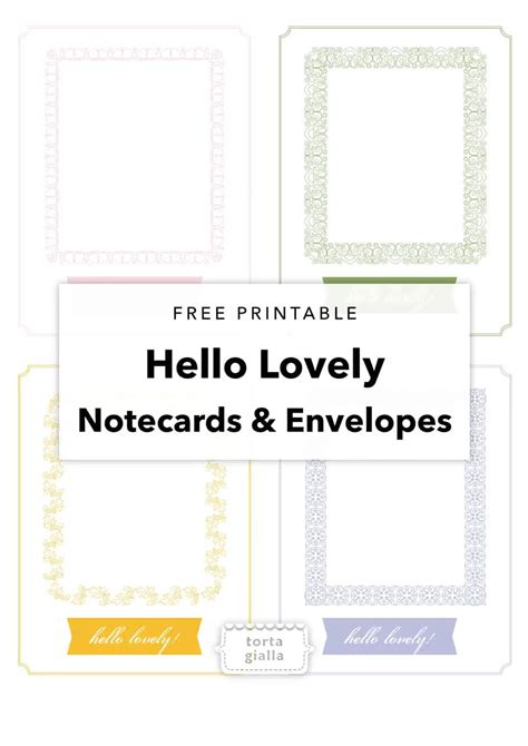 lovely printable notecard  envelopes tortagialla