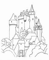 Castles Coloring Printable Medieval Popular sketch template
