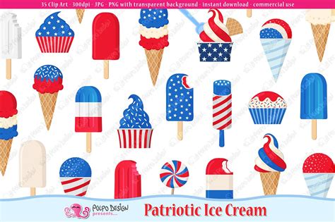 patriotic ice cream pre designed photoshop graphics ~ creative market