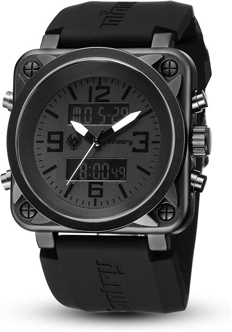 infantry mens big face tactical military sport watch analog