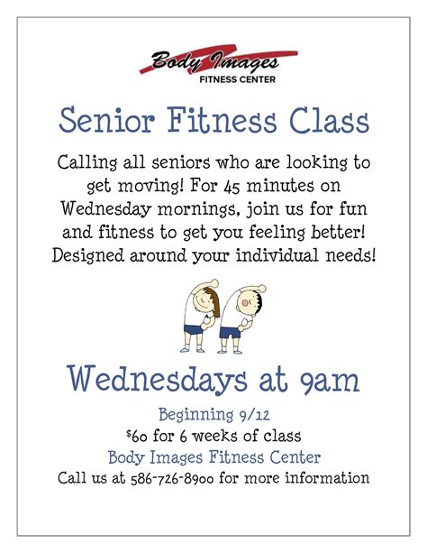 senior fitness class flyer body images fitness center body images