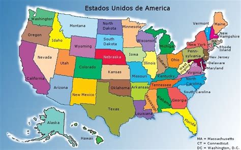 mapa de los estados unidos
