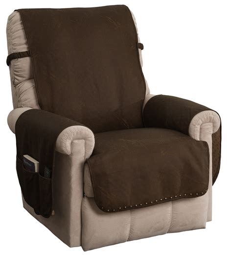 innovative textile solutions  piece faux leather recliner furniture cover slipcover brown