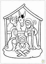 Nativity Manger Dinokids Preschool Comprehensive Getcolorings sketch template