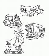 Transportation Coloring Pages Kids Land Funny Clipart Water Printable Toddlers Transport Print Wuppsy Color Book Sheets Printables Choose Board Getcolorings sketch template