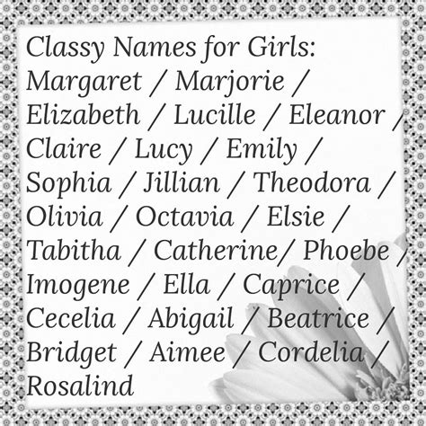classy names  girls