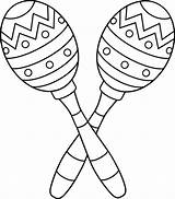 Maracas Clipart Percussion Clip Mexican Outline Instruments Coloring Pages Line Cinco Mayo Music Kids Sweetclipart Shakers Drum Para Activities Cute sketch template