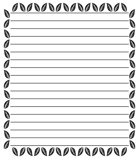 printable lined stationery template printable templates