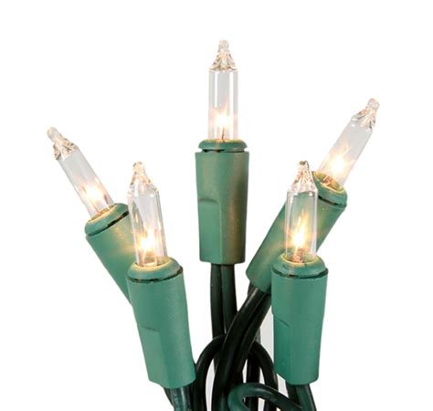 set   battery operated clear mini christmas lights green wire