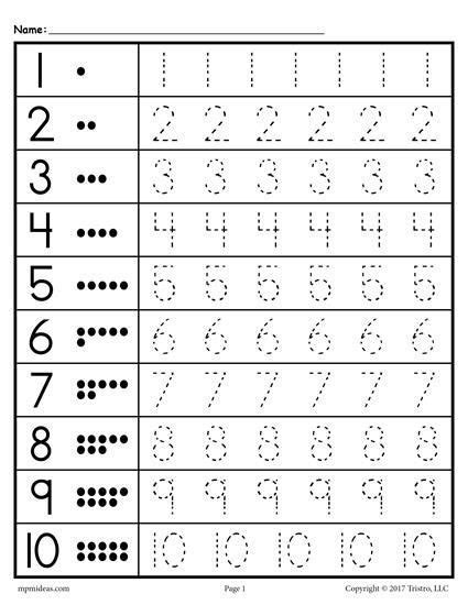 free printable preschool worksheets tracing numbers worksheets master