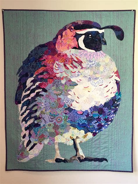 quailt collage quilt kit  emily taylor design bird quilt art