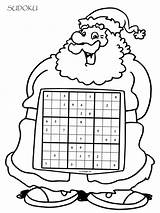 Sudoku Kerstman Kerst Maak Ruitjespapier Zoek sketch template
