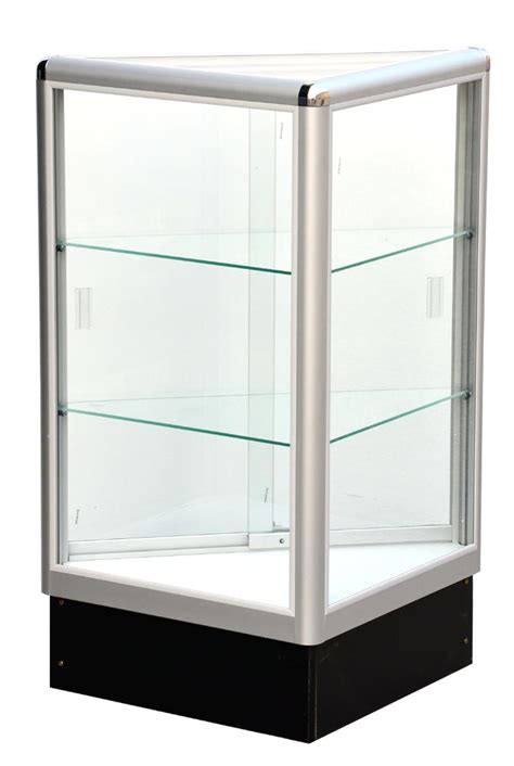 corner glass display case triangle  aluminum frame ablelin store