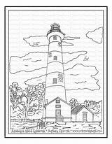 Lighthouse Assateague Colouring sketch template