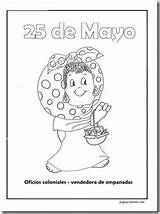 Mayo Coloniales Oficios Empanadas Vendedora sketch template
