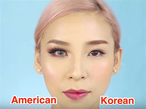 Woman Shows The Differences Between American And Korean Makeup