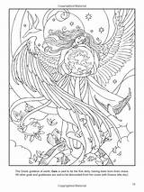 Coloring Pages Goddess Colouring Gaia Goddesses Book Deity Adult Printable Dover Greek Moon Books Earth Adults Pagan Mandala Fairy Sheets sketch template