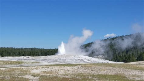old faithful geyser erupts yellowstone national park youtube