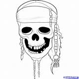 Pirates Caribbean Drawing Skull Coloring Pages Pirate Sparrow Jack Draw Drawings Logo Tegninger Colouring Easy Captain Tattoo Farvelæg Malebøger Pirat sketch template