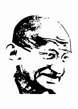 Gandhi Mahatma Coloring Large Printable Edupics sketch template