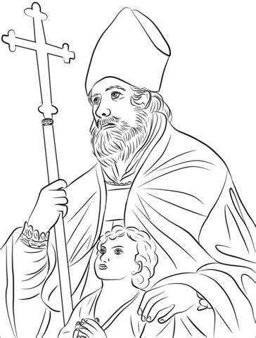 saint blaise   boy praying coloring page  printable coloring