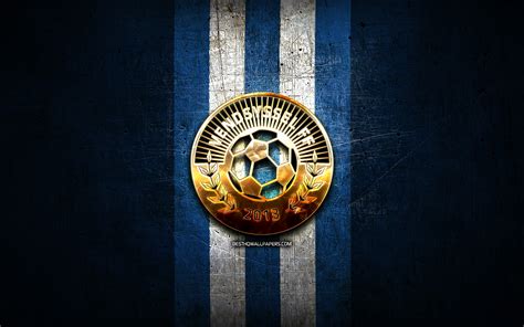 skachat oboi vendsyssel fc golden logo danish superliga blue metal background football