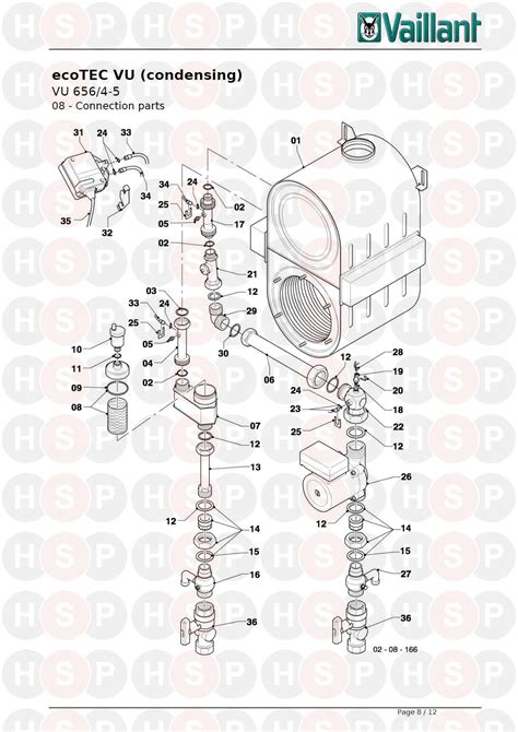vaillant ecotec vu gb     connection partsdiagram heating spare parts