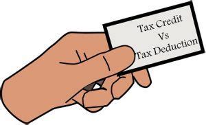 difference  tax deduction  tax credit  comparison chart