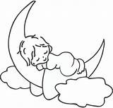 Sleeping Baby Clipart Moon Drawing Babies Cliparts Clip Library Draw Symbols Clipground Search Google sketch template