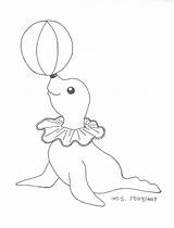 Seal Circus Lineart Minimony sketch template