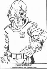 Coloring Ackbar Admiral Rebel Fleet Commander Wars Star Drawings Starwars sketch template