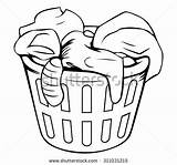 Laundry Basket Clothes Clipart Coloring Pages Cartoon Drawing Vector Clip Hamper Vectors Stock Baskets Drawings Shutterstock Washing Colouring Color Line sketch template