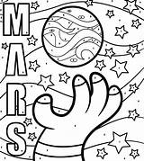Mars Coloring Planet Pages Space Object Color sketch template