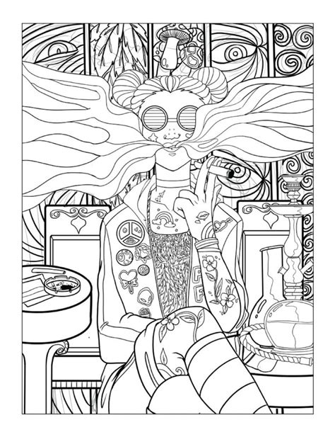 page psychedelic trippy adult coloring book digital etsy espana