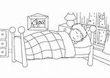 Bed Coloring Sleeping Going Pages sketch template
