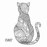 Zentangle Katt Mandala Gatto Progettazione Mandalas Pintar Gatos Illustrationer Desde Garnering sketch template