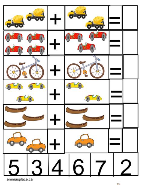 transportation worksheets lacing math numbers  preschoolers