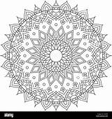 Mandala Coloriage Rond Livre Muster Vecteur Ornement Ornementales Blanc Arabische Kreisen Rundem Spitze Schwarz Alamyimages sketch template