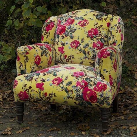 green floral armchair  wingback armchair  upholstered