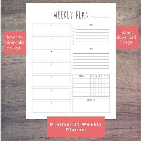 pin  weekly planner