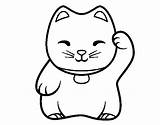 Neko Maneki Coloring Colorear Japanese Para Dibujos Blanco Embroidery Cat Drawing Google Dibujo Gatos Coloringcrew Lucky Imprimir Patterns Line Japonés sketch template